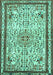 Machine Washable Persian Turquoise Traditional Area Rugs, wshtr3675turq