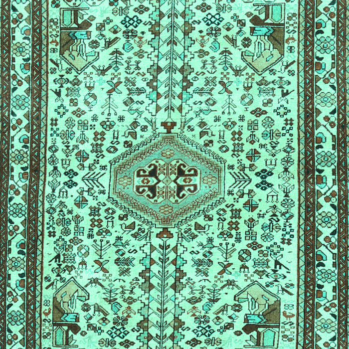 Machine Washable Persian Turquoise Traditional Area Rugs, wshtr3675turq