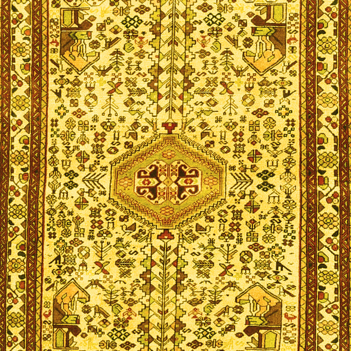 Machine Washable Persian Yellow Traditional Rug, wshtr3675yw