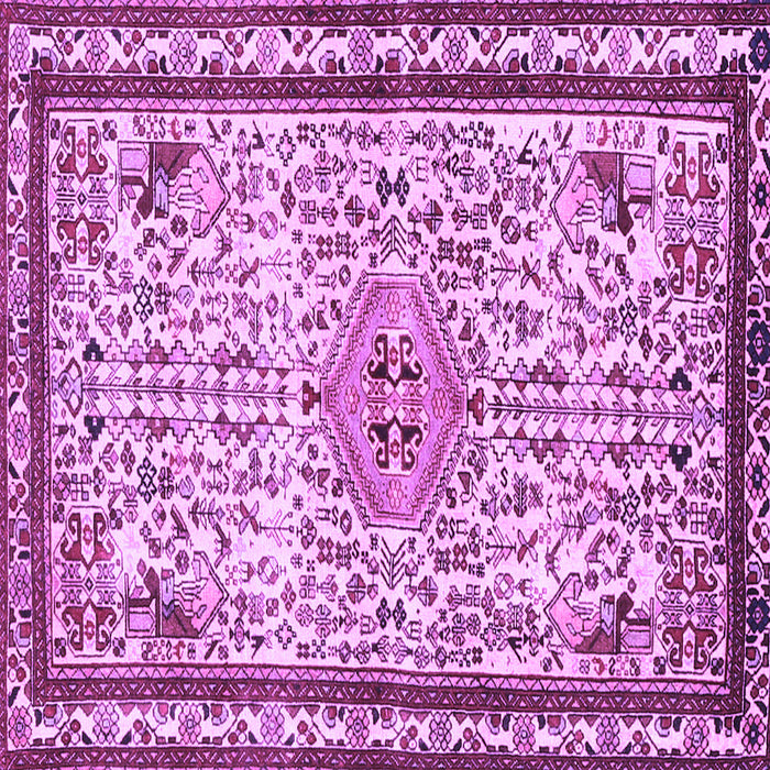Square Machine Washable Persian Purple Traditional Area Rugs, wshtr3675pur