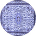 Round Persian Blue Traditional Rug, tr3675blu
