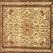 Square Persian Brown Traditional Rug, tr3675brn