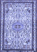 Machine Washable Persian Blue Traditional Rug, wshtr3675blu