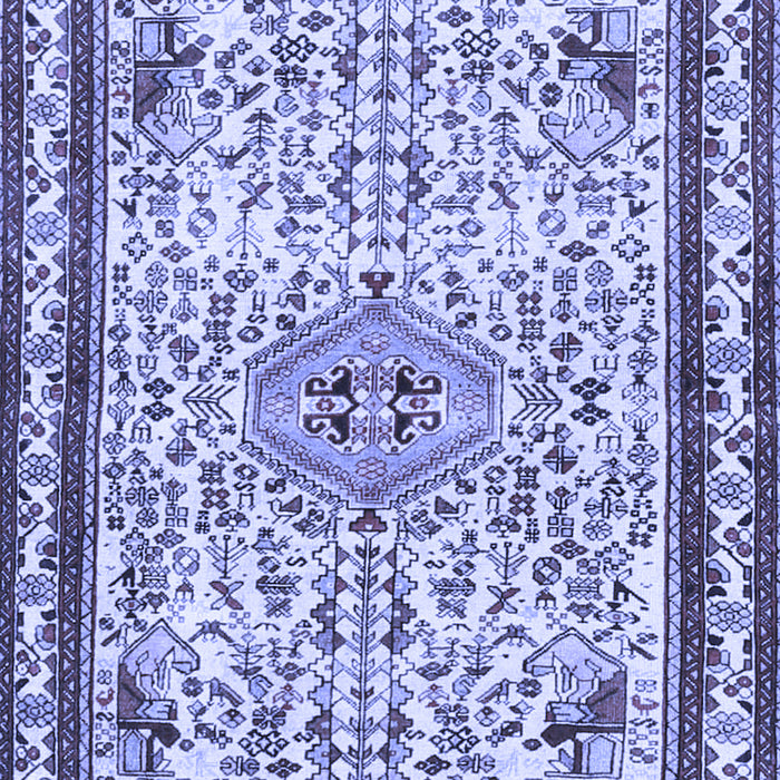 Machine Washable Persian Blue Traditional Rug, wshtr3675blu