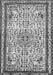 Serging Thickness of Machine Washable Persian Gray Traditional Rug, wshtr3675gry