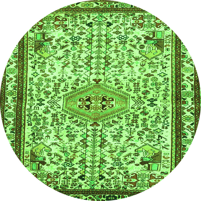 Machine Washable Persian Green Traditional Area Rugs, wshtr3675grn