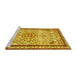 Sideview of Machine Washable Persian Yellow Traditional Rug, wshtr3675yw