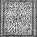 Round Machine Washable Persian Gray Traditional Rug, wshtr3675gry