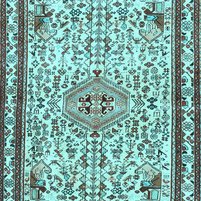 Machine Washable Persian Light Blue Traditional Rug, wshtr3675lblu