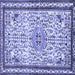 Square Persian Blue Traditional Rug, tr3675blu
