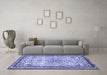 Machine Washable Persian Blue Traditional Rug in a Living Room, wshtr3675blu