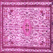 Square Persian Pink Traditional Rug, tr3675pnk