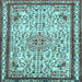 Square Persian Light Blue Traditional Rug, tr3675lblu