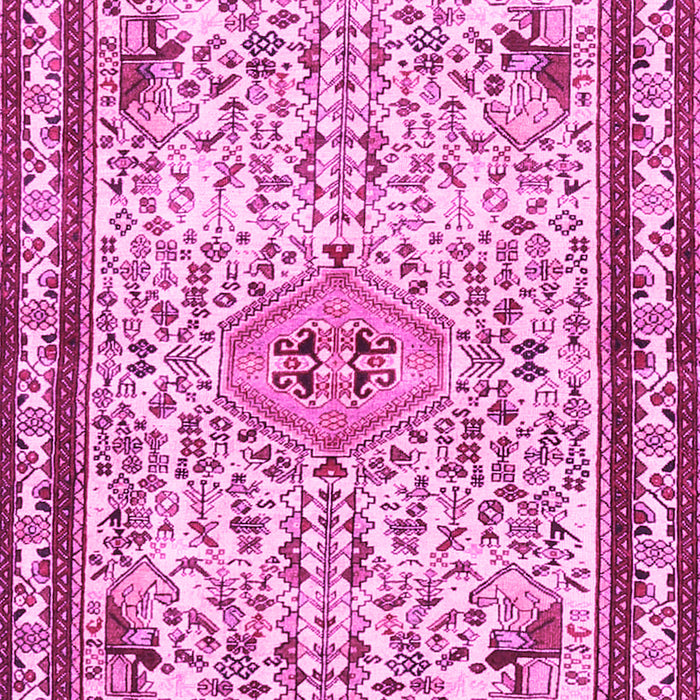 Machine Washable Persian Pink Traditional Rug, wshtr3675pnk