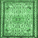 Square Persian Emerald Green Traditional Rug, tr3675emgrn
