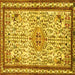 Square Persian Yellow Traditional Rug, tr3675yw