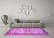 Machine Washable Persian Purple Traditional Area Rugs in a Living Room, wshtr3675pur