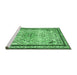 Sideview of Machine Washable Persian Emerald Green Traditional Area Rugs, wshtr3675emgrn