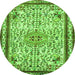 Square Persian Green Traditional Rug, tr3675grn