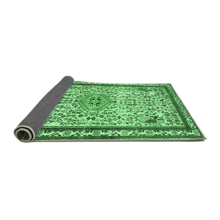 Sideview of Persian Emerald Green Traditional Rug, tr3675emgrn