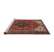 Sideview of Machine Washable Traditional Dark Almond Brown Rug, wshtr3676