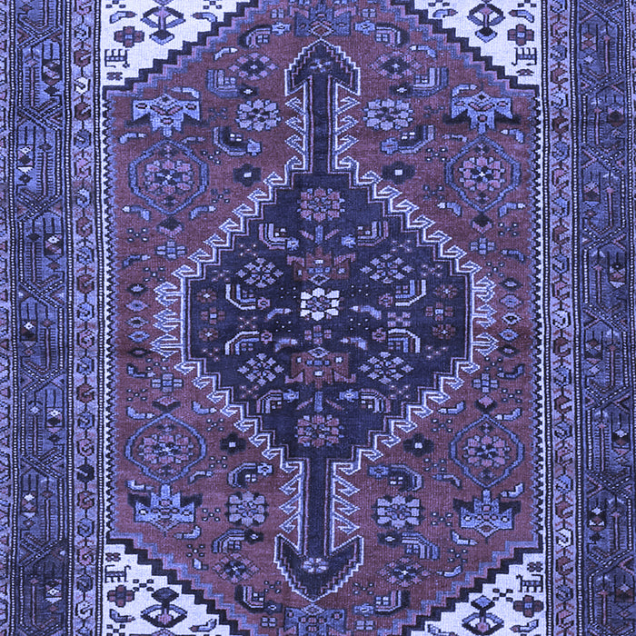 Machine Washable Persian Blue Traditional Rug, wshtr3676blu