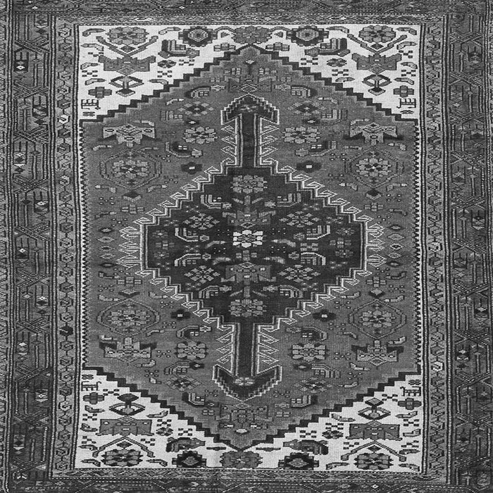 Round Machine Washable Persian Gray Traditional Rug, wshtr3676gry
