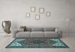 Machine Washable Persian Light Blue Traditional Rug in a Living Room, wshtr3676lblu