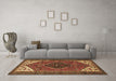 Machine Washable Persian Brown Traditional Rug in a Living Room,, wshtr3676brn