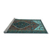 Sideview of Machine Washable Persian Light Blue Traditional Rug, wshtr3676lblu