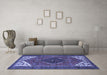 Machine Washable Persian Blue Traditional Rug in a Living Room, wshtr3676blu