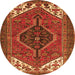 Square Persian Orange Traditional Rug, tr3676org