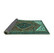 Sideview of Persian Turquoise Traditional Rug, tr3676turq