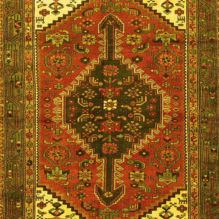Machine Washable Persian Yellow Traditional Rug, wshtr3676yw