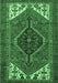 Machine Washable Persian Emerald Green Traditional Area Rugs, wshtr3676emgrn