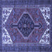 Square Persian Blue Traditional Rug, tr3676blu