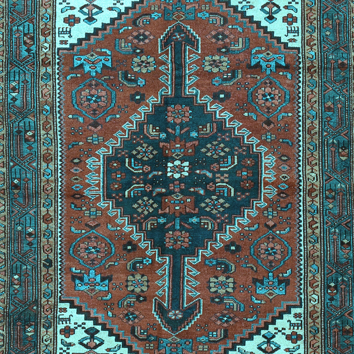 Machine Washable Persian Light Blue Traditional Rug, wshtr3676lblu