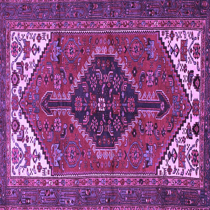 Square Machine Washable Persian Purple Traditional Area Rugs, wshtr3676pur