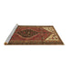 Sideview of Machine Washable Persian Brown Traditional Rug, wshtr3676brn