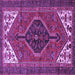 Square Persian Purple Traditional Rug, tr3676pur