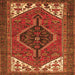 Round Machine Washable Persian Orange Traditional Area Rugs, wshtr3676org