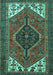 Machine Washable Persian Turquoise Traditional Area Rugs, wshtr3676turq