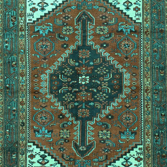 Machine Washable Persian Turquoise Traditional Area Rugs, wshtr3676turq