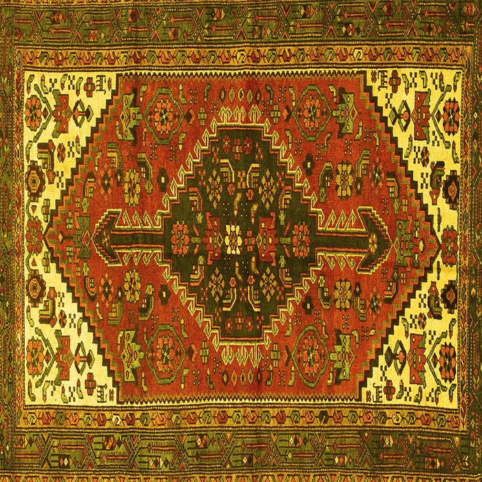 Square Persian Yellow Traditional Rug, tr3676yw