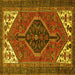 Square Persian Yellow Traditional Rug, tr3676yw