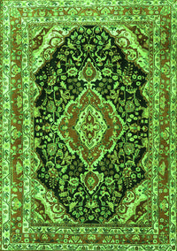 Medallion Green Traditional Rug, tr3677grn