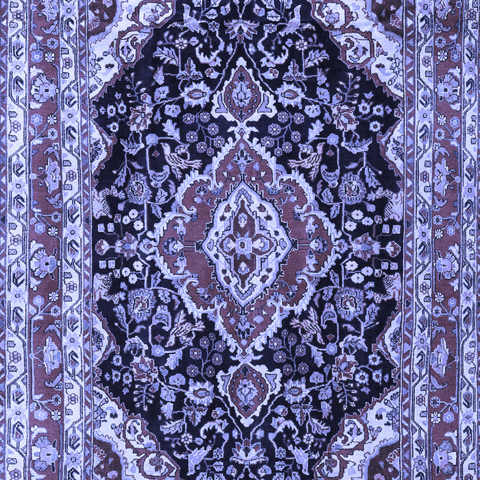 Machine Washable Medallion Blue Traditional Rug, wshtr3677blu