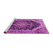 Sideview of Machine Washable Medallion Purple Traditional Area Rugs, wshtr3677pur