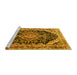 Sideview of Machine Washable Medallion Yellow Traditional Rug, wshtr3677yw