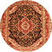 Machine Washable Medallion Orange Traditional Area Rugs, wshtr3677org